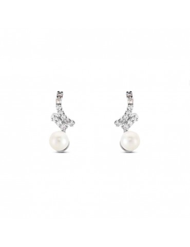 Stroili | Silver Pearls | Orecchini in argento 925‰ con perle sintetiche e zirconi bianchi | 1662641