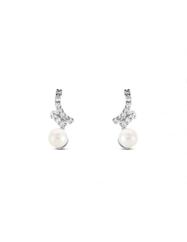 Stroili | Silver Pearls | Orecchini in argento 925‰ con perle sintetiche e zirconi bianchi | 1662641