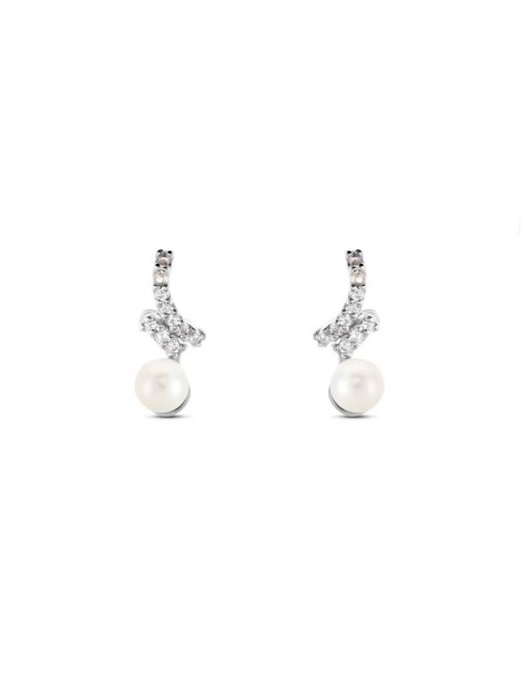 Stroili | Silver Pearls | Orecchini in argento 925‰ con perle sintetiche e zirconi bianchi | 1662641