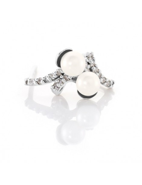 Stroili | Silver Pearls | Orecchini in argento 925‰ con perle sintetiche e zirconi bianchi | 1662641