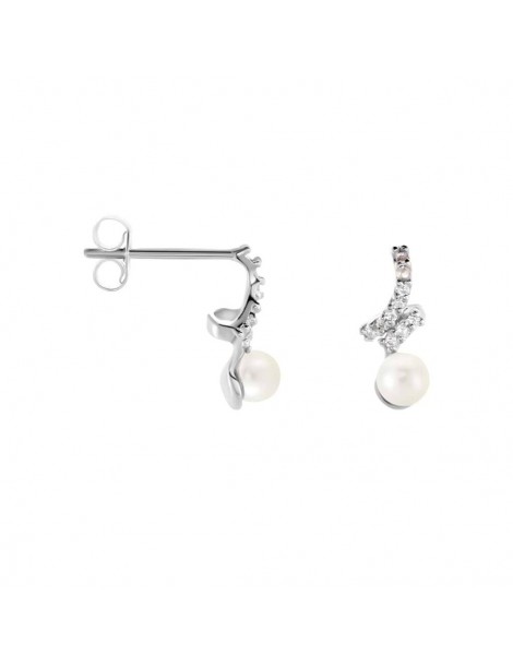 Stroili | Silver Pearls | Orecchini in argento 925‰ con perle sintetiche e zirconi bianchi | 1662641