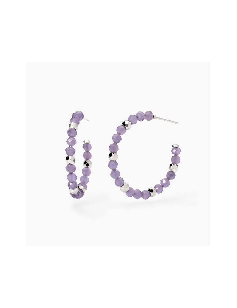 2Jewels | Orecchini in acciaio con glass viola | 261456