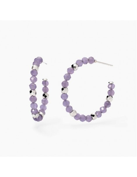 2Jewels | Orecchini in acciaio con glass viola | 261456