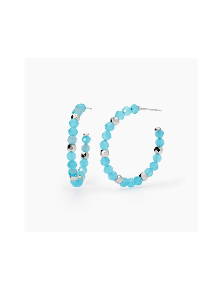 2Jewels | Orecchini in acciaio con glass azzurro | 261459