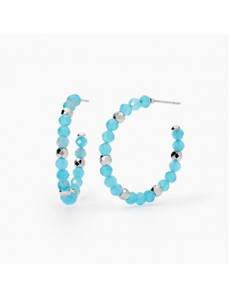 2Jewels | Orecchini in acciaio con glass azzurro | 261459