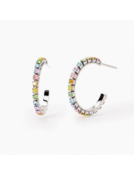 2Jewels | Orecchini in acciaio con zirconi multicolor | 261464