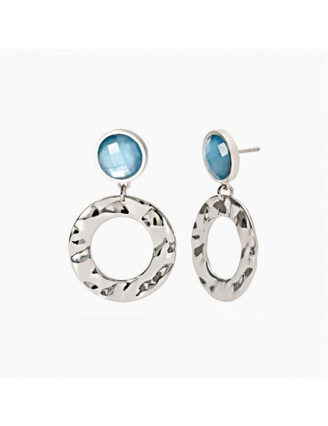 2Jewels | Orecchini in acciaio con glass azzurro | 261467