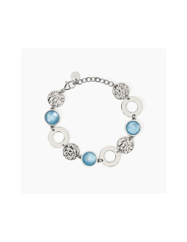 2Jewels | Bracciale in acciaio con glass azzurro | 232538