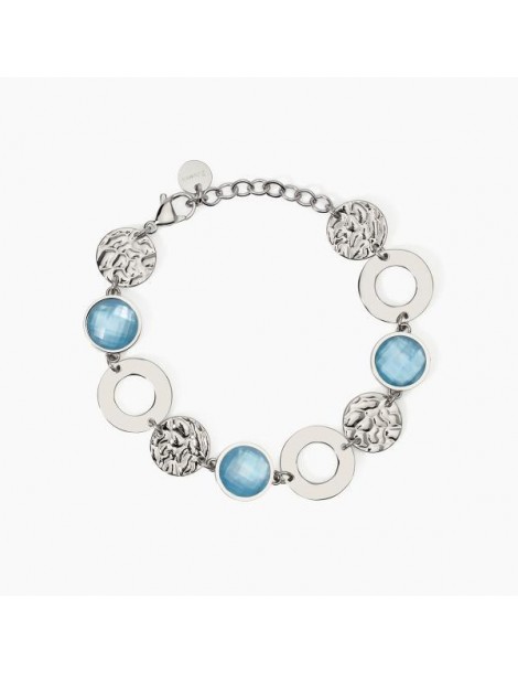 2Jewels | Bracciale in acciaio con glass azzurro | 232538