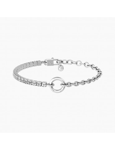 Kidult By You | Duetto | Bracciale in acciaio componibile con zirconi bianchi | 732193