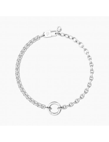 Kidult By You | Duetto | Bracciale in acciaio componibile con zirconi bianchi | 732193