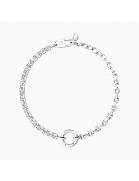 Kidult By You | Duetto | Bracciale in acciaio componibile con zirconi bianchi | 732193