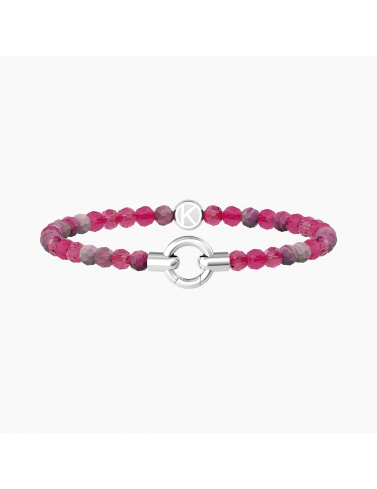 Kidult By You | Mamanonmama | Bracciale in acciaio componibile con agata fucsia | 732201