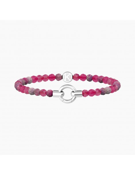 Kidult By You | Mamanonmama | Bracciale in acciaio componibile con agata fucsia | 732201