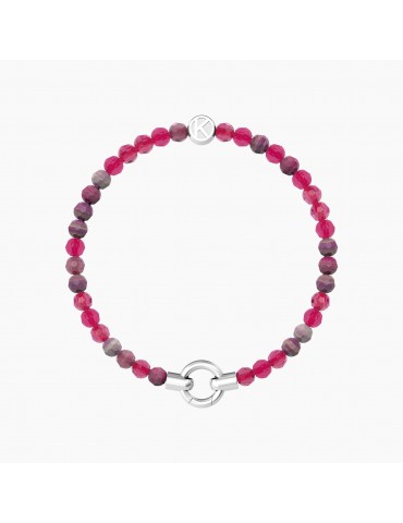 Kidult By You | Mamanonmama | Bracciale in acciaio componibile con agata fucsia | 732201