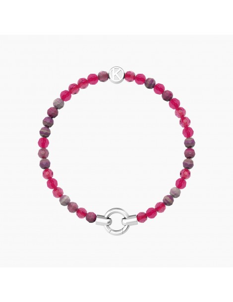 Kidult By You | Mamanonmama | Bracciale in acciaio componibile con agata fucsia | 732201