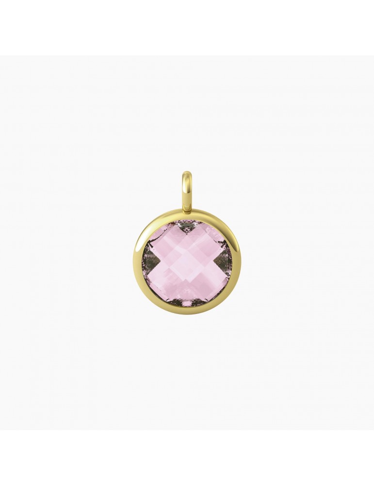 Kidult By You | Energia | Vita | Charm in acciaio dorato con glass rosa | 741102