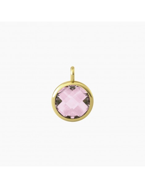 Kidult By You | Energia | Vita | Charm in acciaio dorato con glass rosa | 741102