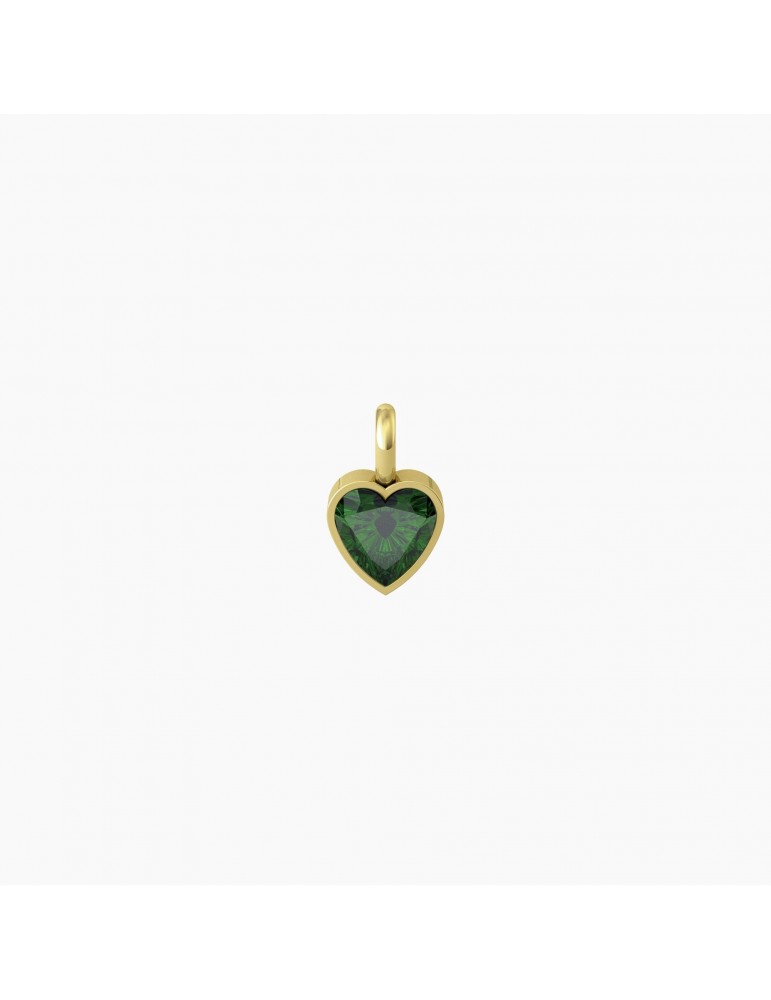 Kidult By You | Energia | Sogni | Charm in acciaio dorato con zircone verde | 741132