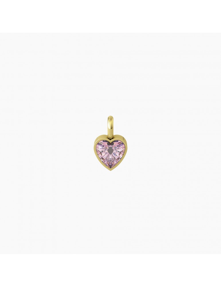 Kidult By You | Energia | Sogni | Charm in acciaio dorato con zircone rosa | 741131