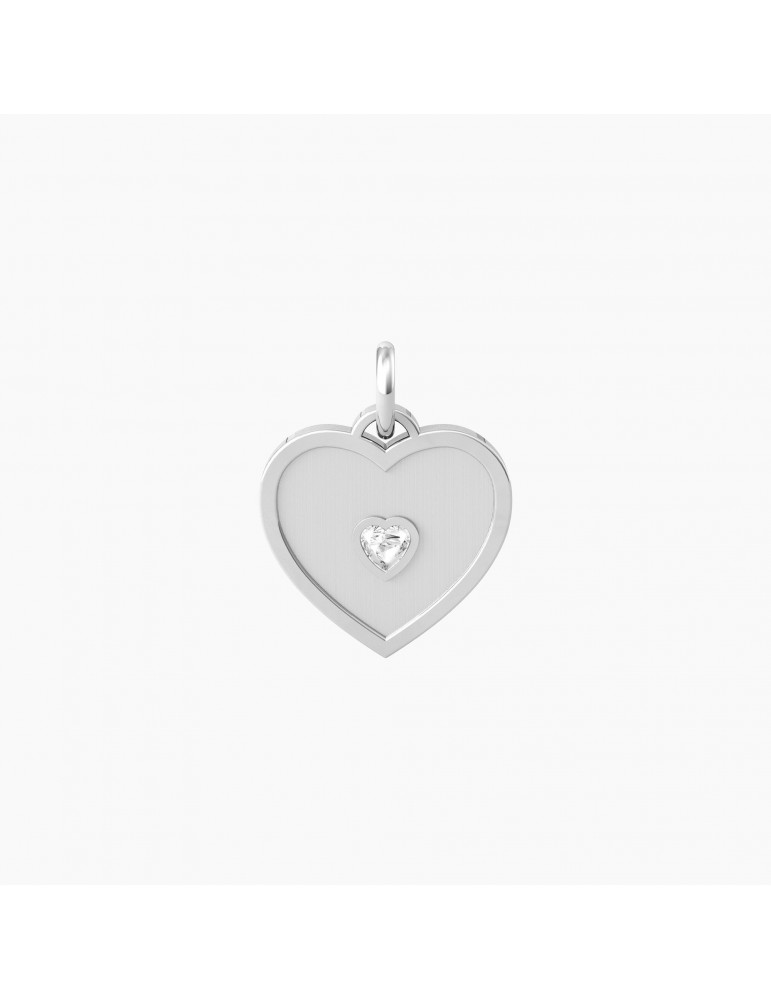 Kidult By You | Cuore | Sei Speciale | Charm cuore in acciaio con cristallo bianco | 741044