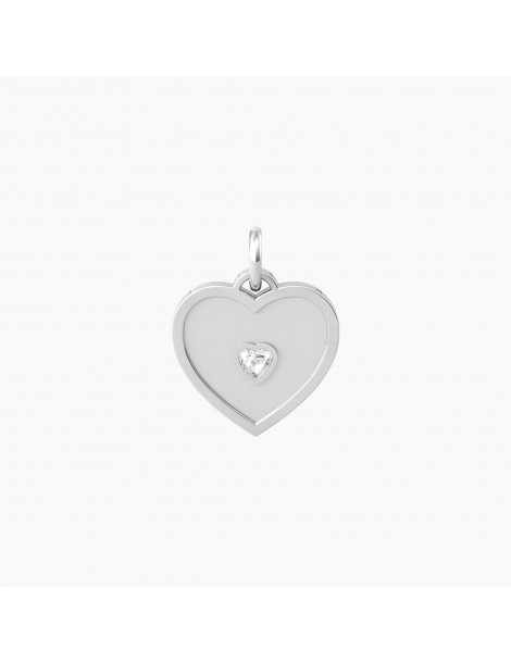 Kidult By You | Cuore | Sei Speciale | Charm cuore in acciaio con cristallo bianco | 741044