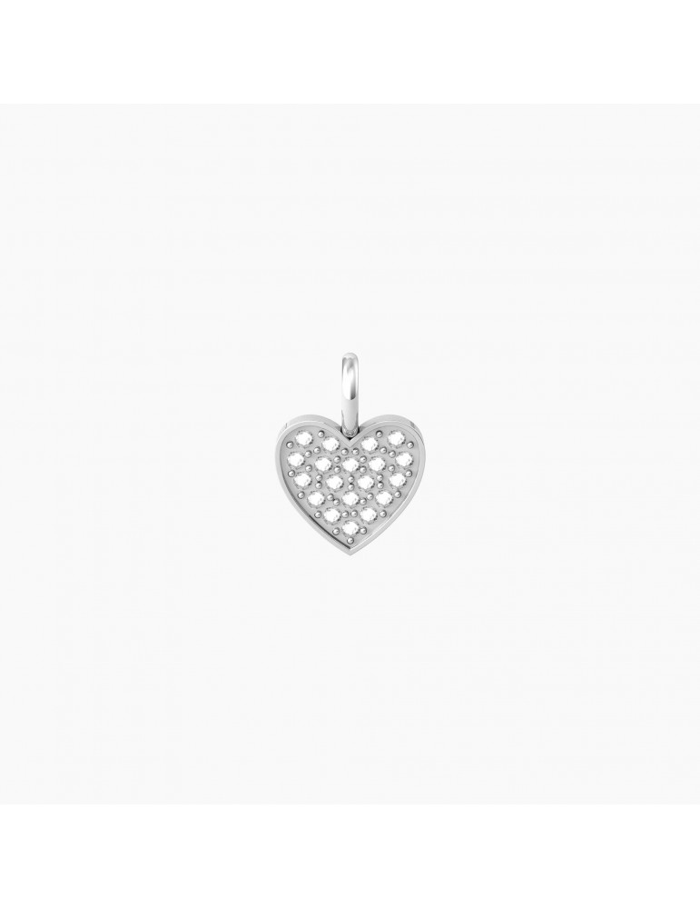 Kidult By You | Cuore | Bussola | Charm cuore in acciaio con cristalli bianchi | 741070