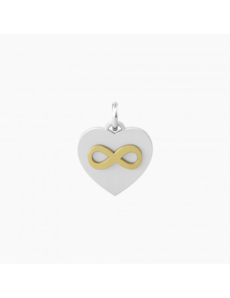 Kidult By You | Cuore | infinito | Charm cuore in acciaio con infinito in acciaio dorato | 741046