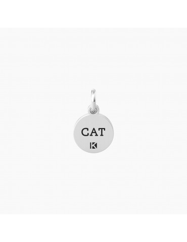 Kidult By You | Gatto | Amore | Charm in acciaio con scritta e cristallo bianco | 741053