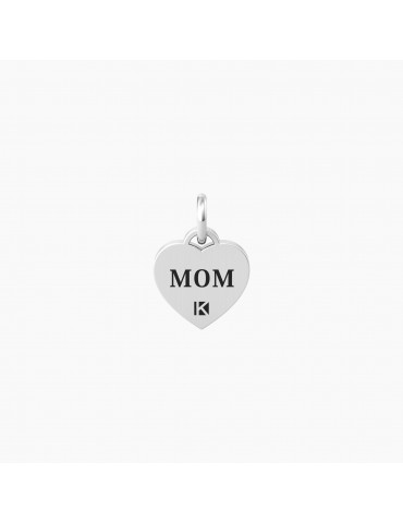 Kidult By You | Cuore| Mom | Charm in acciaio con scritta e cristallo bianco | 741055