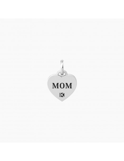 Kidult By You | Cuore| Mom | Charm in acciaio con scritta e cristallo bianco | 741055