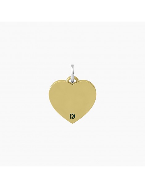 Kidult By You | Mamma | Amore | Charm in acciaio dorato con scritta e cristallo bianco | 741040