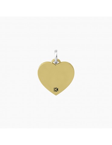 Kidult By You | Cuore | Figlia | Charm in acciaio dorato con scritta e cristallo bianco | 741042