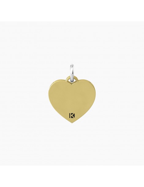 Kidult By You | Cuore | Figlia | Charm in acciaio dorato con scritta e cristallo bianco | 741042