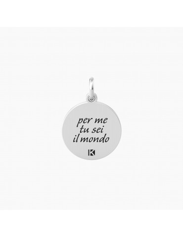 Kidult By You | Mamma Sei Il Mondo | Charm in acciaio con scritta | 741008