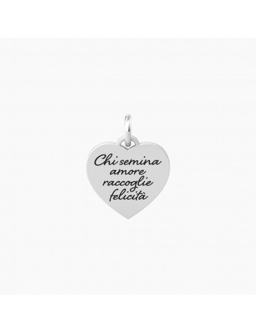 Kidult By You | Amore | Felicità | Charm in acciaio con scritta | 741061