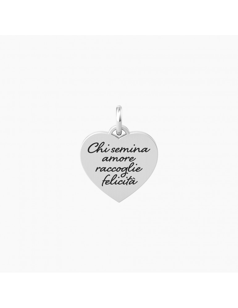 Kidult By You | Amore | Felicità | Charm in acciaio con scritta | 741061