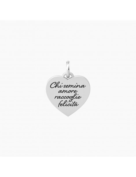 Kidult By You | Amore | Felicità | Charm in acciaio con scritta | 741061