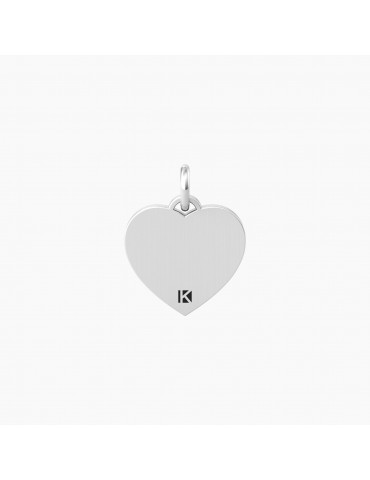 Kidult By You | Cuore | One In A Million | Charm in acciaio con scritta e cristallo bianco | 741064