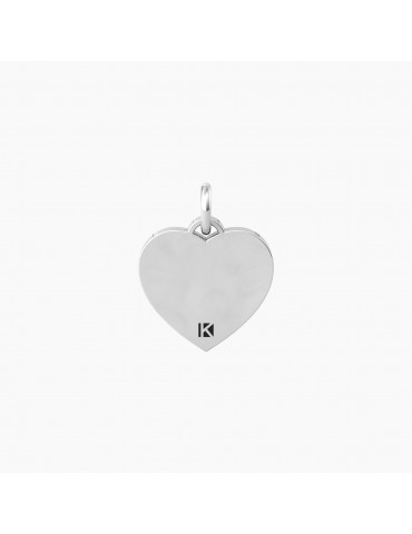 Kidult By You | Cuore | Grazie | Charm in acciaio con scritta e cristallo bianco | 741037