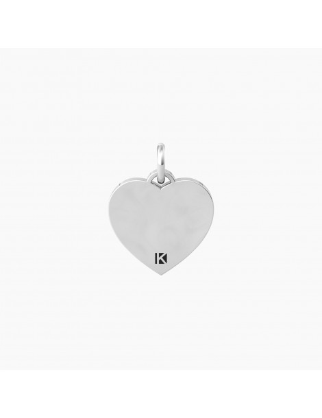 Kidult By You | Cuore | Grazie | Charm in acciaio con scritta e cristallo bianco | 741037