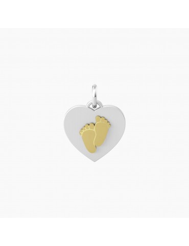 Kidult By You | Cuore | Piedini | Charm in acciaio con piedini in acciaio dorato | 741045