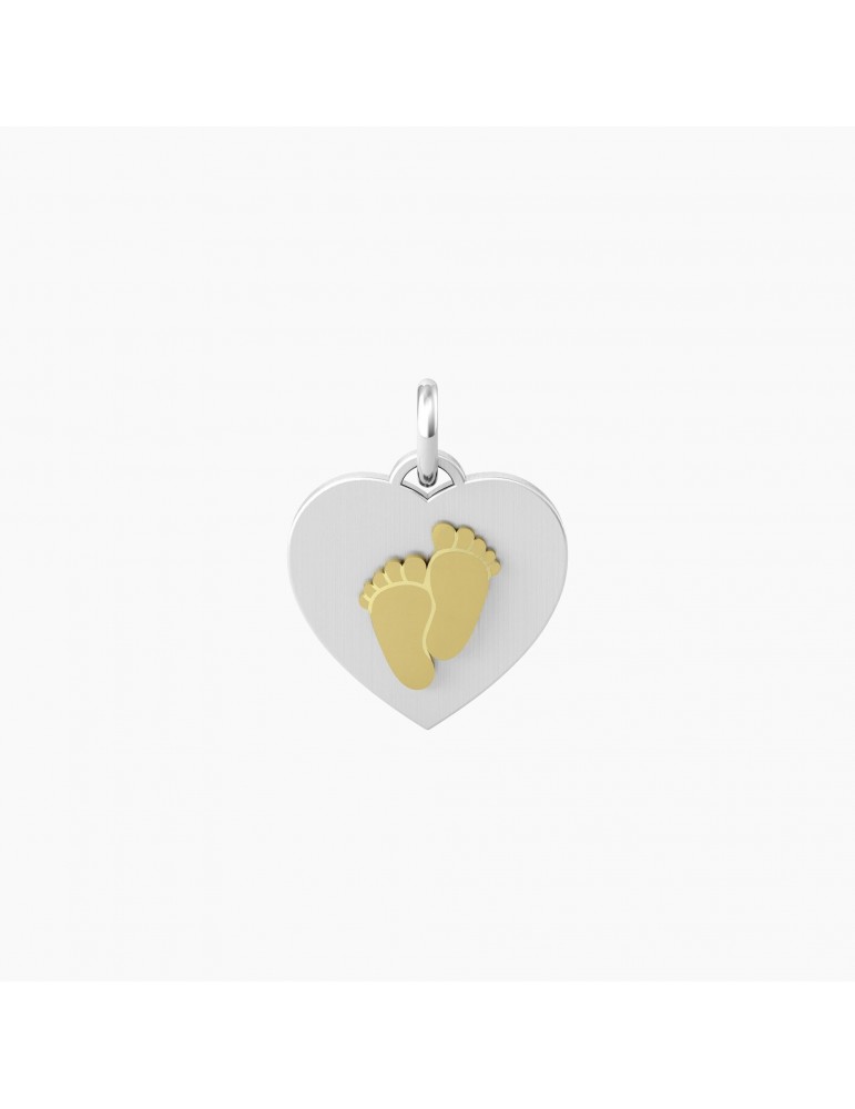 Kidult By You | Cuore | Piedini | Charm in acciaio con piedini in acciaio dorato | 741045