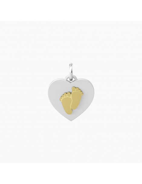 Kidult By You | Cuore | Piedini | Charm in acciaio con piedini in acciaio dorato | 741045