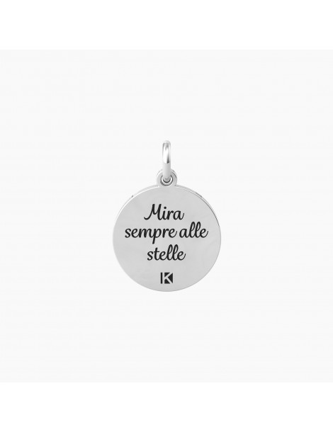 Kidult By You | Stella | Mira Alle Stelle | Charm in acciaio con scritta e stella con cristalli bianchi | 741013