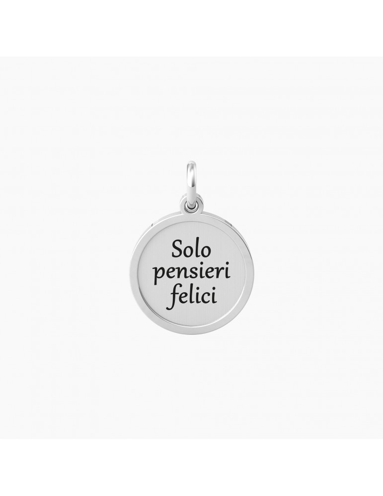 Kidult By You | Pensiero Felice | Charm in acciaio con scritta | 741019