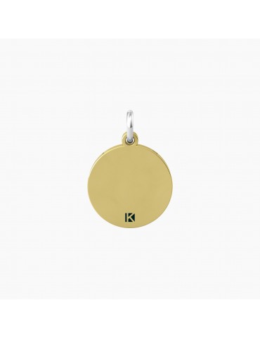 Kidult By You | Enjoy Life | Charm in acciaio dorato con scritta e cristallo bianco | 741020