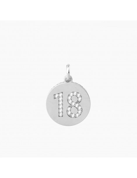 Kidult By You | 18 | Make a Wish | Charm in acciaio con scritta e cristalli bianchi | 741026