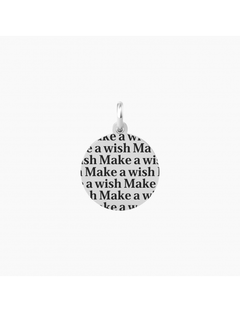 Kidult By You | 18 | Make a Wish | Charm in acciaio con scritta e cristalli bianchi | 741026