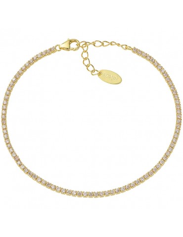 Amen | Tennis Mania | Bracciale tennis in argento 925‰ dorato con zirconi champagne | BT1GCH17